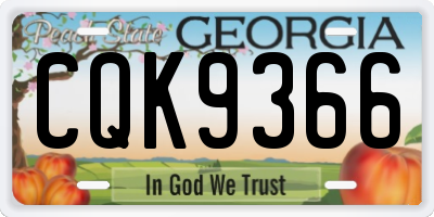 GA license plate CQK9366