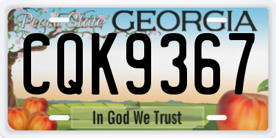 GA license plate CQK9367