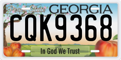 GA license plate CQK9368
