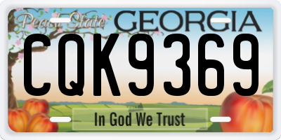 GA license plate CQK9369