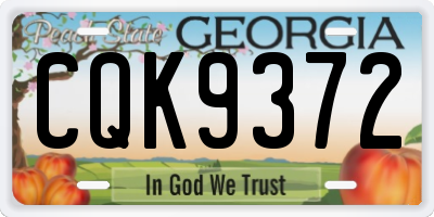 GA license plate CQK9372