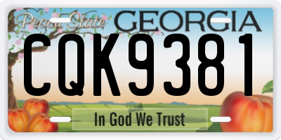 GA license plate CQK9381