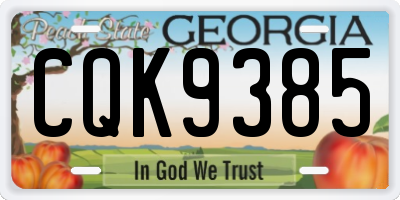 GA license plate CQK9385