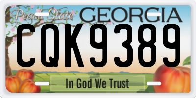 GA license plate CQK9389