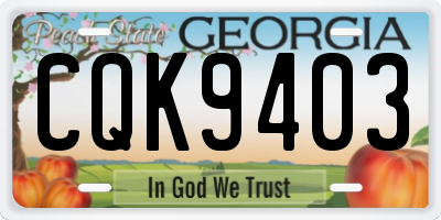 GA license plate CQK9403
