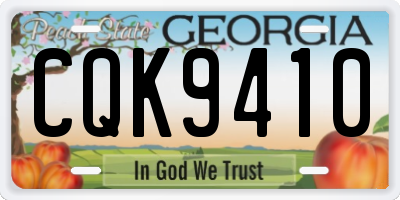GA license plate CQK9410