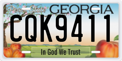 GA license plate CQK9411