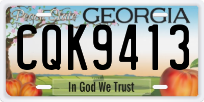 GA license plate CQK9413