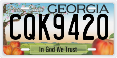 GA license plate CQK9420