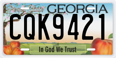 GA license plate CQK9421