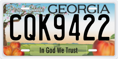 GA license plate CQK9422