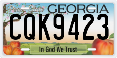 GA license plate CQK9423