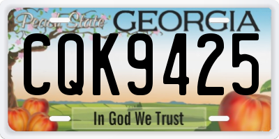 GA license plate CQK9425
