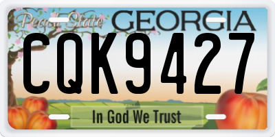 GA license plate CQK9427