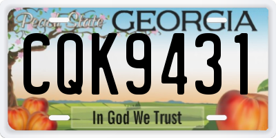 GA license plate CQK9431
