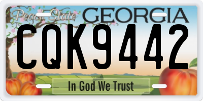 GA license plate CQK9442