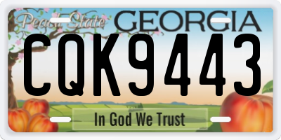 GA license plate CQK9443