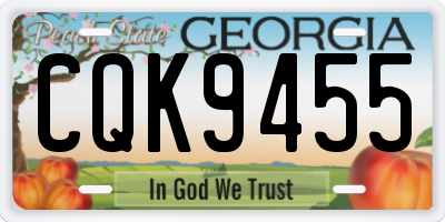 GA license plate CQK9455