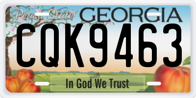 GA license plate CQK9463