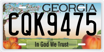 GA license plate CQK9475