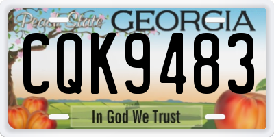 GA license plate CQK9483