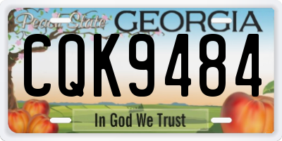 GA license plate CQK9484