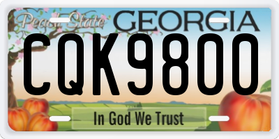 GA license plate CQK9800