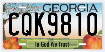 GA license plate CQK9810