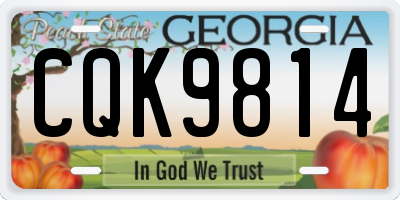 GA license plate CQK9814