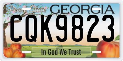 GA license plate CQK9823