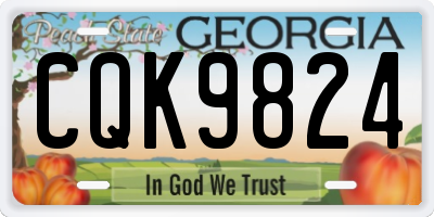 GA license plate CQK9824