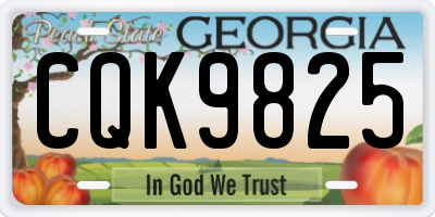 GA license plate CQK9825
