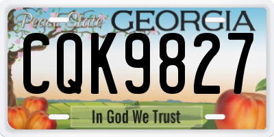 GA license plate CQK9827