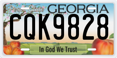 GA license plate CQK9828