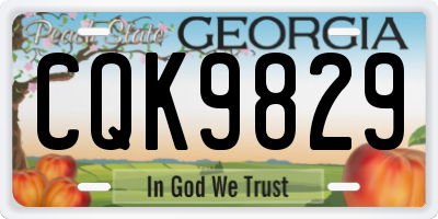 GA license plate CQK9829