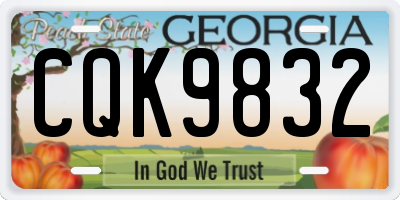 GA license plate CQK9832