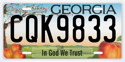 GA license plate CQK9833