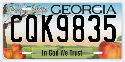 GA license plate CQK9835
