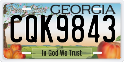 GA license plate CQK9843