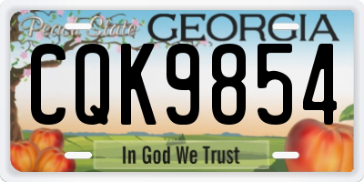 GA license plate CQK9854