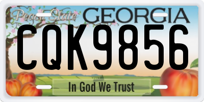 GA license plate CQK9856