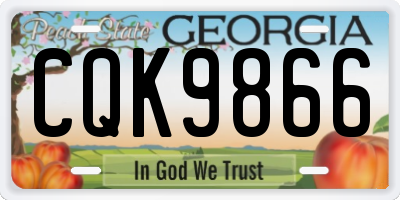 GA license plate CQK9866
