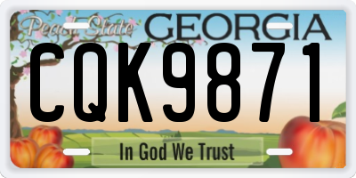 GA license plate CQK9871