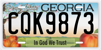 GA license plate CQK9873