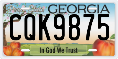 GA license plate CQK9875