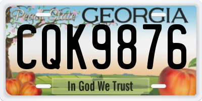 GA license plate CQK9876