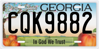 GA license plate CQK9882