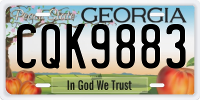 GA license plate CQK9883