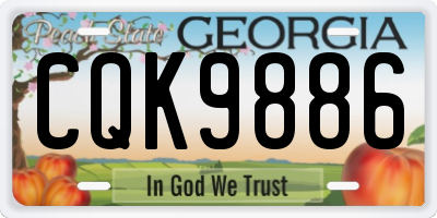 GA license plate CQK9886