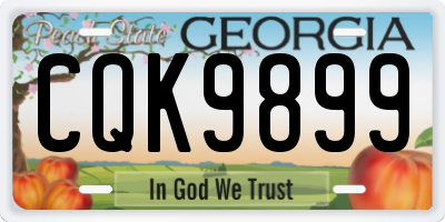 GA license plate CQK9899